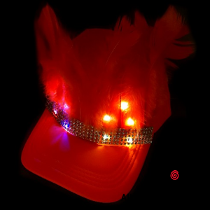 SOMBRERO TRUCKER LUJO CON LUZ NARANJA FLUO x 1